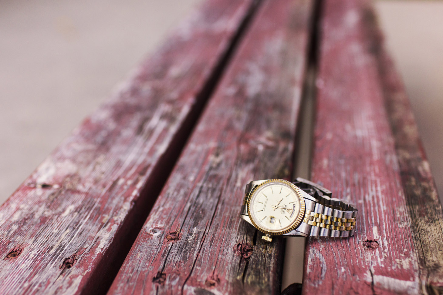 Watch with iron belt