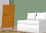 Celery green wall paint on bedroom walls