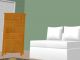 Celery green wall paint on bedroom walls